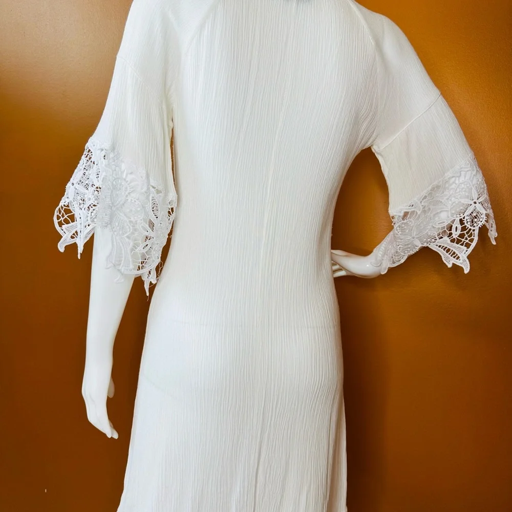 💚 White Swim Cover Up ☀️👙 Great Vacation  or Poolside / Over Tank Tops - Picture 4 of 6